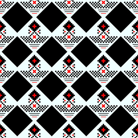 Vector geometric traditional Scandinavian ornament. Simple ornamental seamless pattern. Folk ethnic...