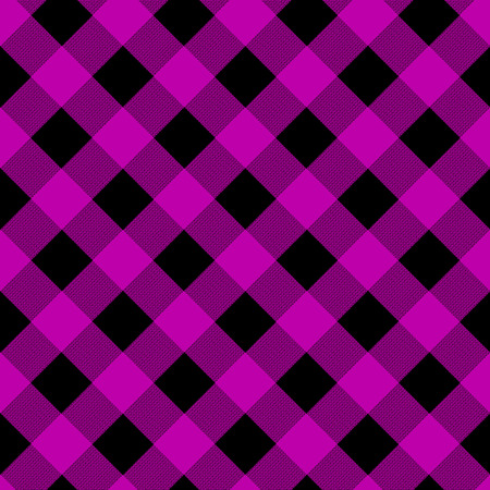 Buffalo tartan plaid. Proton purple tartan. Scottish pattern in purple and black cage. Scottish cage. Abstract pattern. Checkered background. Seamless fabric texture. Vector illustrationのイラスト素材