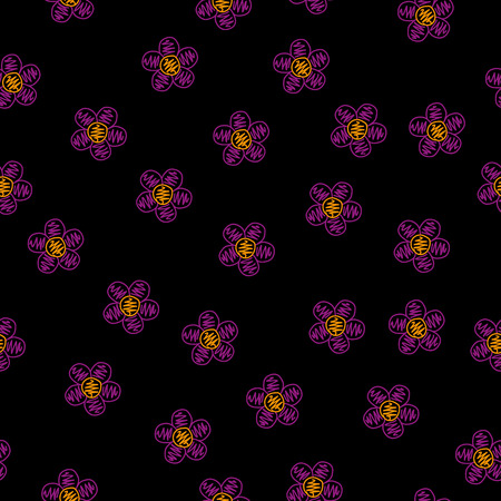 Hand drawn colorful flower decorative vector abstract seamless eps10のイラスト素材