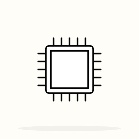 Cpu processor line icon. Computer component sign. Colorful outline concept,  isolated on white backgroundのイラスト素材