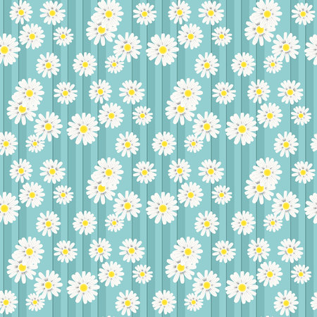 Beautiful summer background with daisies flowers. Floral seamless pattern. Vector illustration. eps 10のイラスト素材