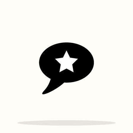 Star in speech bubble icon. linear style sign for mobile concept and web design. Message rating simple line vector icon.のイラスト素材