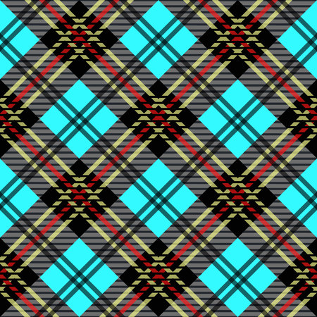 Checkered diagonal plaid seamless pattern. Vector illustration. Flat design. No gradient. No...