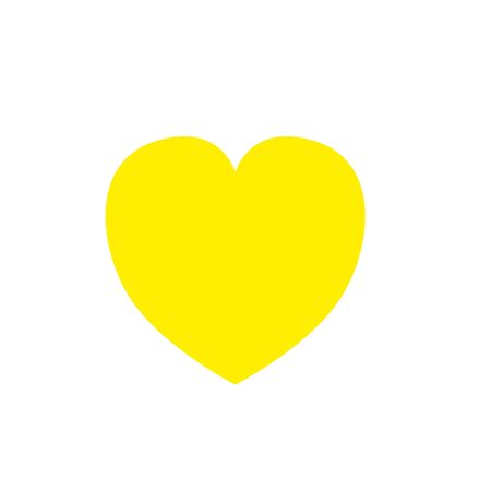 Yellow heart white background. Vector illustrationのイラスト素材