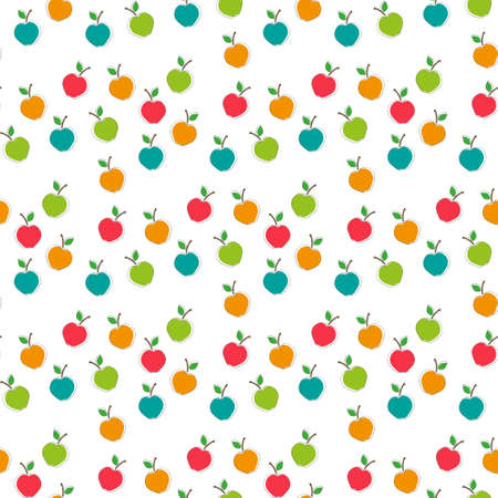 Colorful apples seamless vector pattern background.のイラスト素材