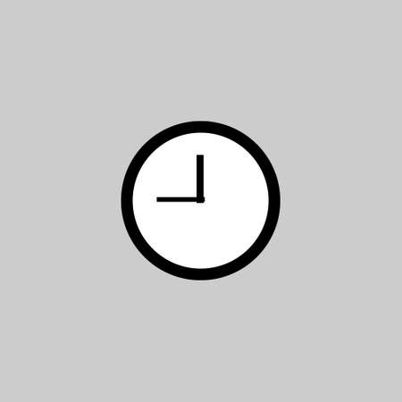 thin line clock icon on white background