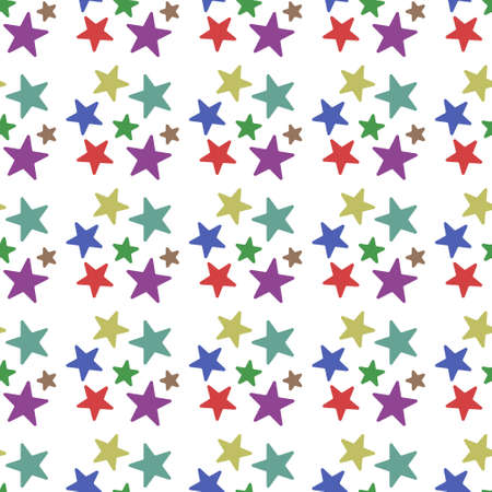 Colorful star seamless on white backround Eps 10のイラスト素材