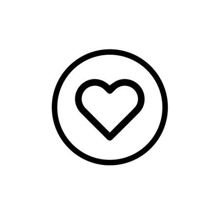 Heart vector icon, Love symbol. Valentine s Day sign, emblem isolated on white backgroundのイラスト素材