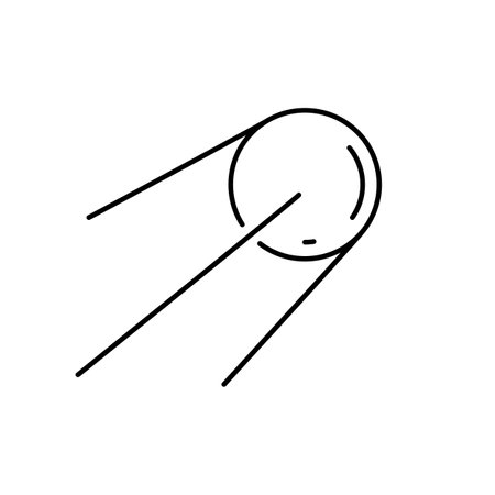 Satellite icon in trendy line style isolated on white background. Symbol for your web site design, logo, app, UI. Vector illustration, EPS. Vector sputnik and world navigation.のイラスト素材