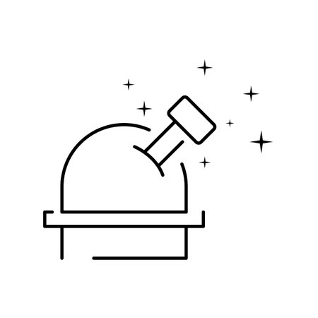 Line Telescope icon illustration isolated vector sign symbol and observatory.のイラスト素材