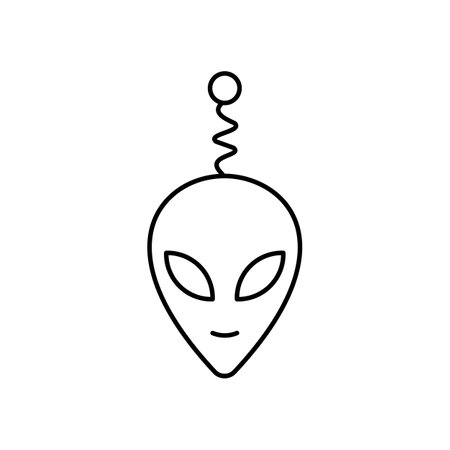 Alien face or Head Vector line Icon on white background.のイラスト素材