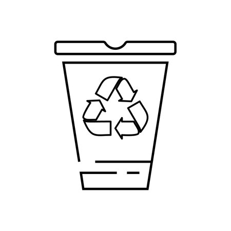Vector recycle sign and symbol line bin icon. green nature. save planet.のイラスト素材