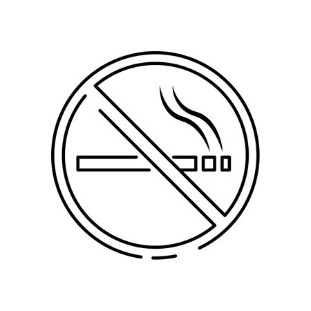 No smoking vector line icon. human health. healthy lifestyle.のイラスト素材
