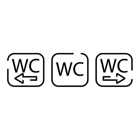 Toilet Icon Vector. WC sign with arrow. symbol for website Computer and mobile vector.のイラスト素材