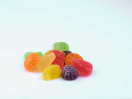 Fruit Slice Jelly Candies isolated on white background gummyの写真素材