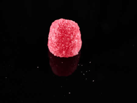 Red gummy dark backgroundの写真素材