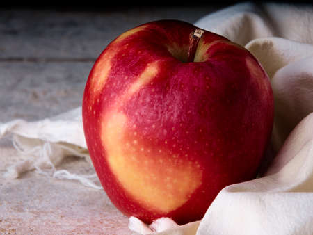 single red and yellow appleの写真素材