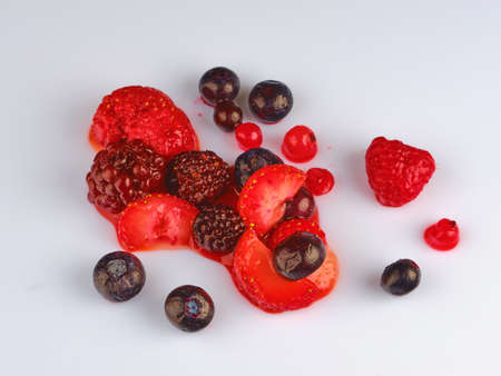Berries. Red fruits on white backgroundの写真素材