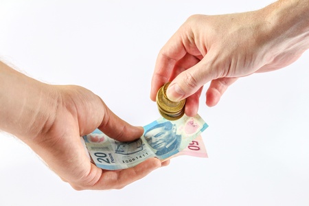 Hand giving Cash の写真素材