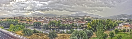 Panoramic in HDR image, Spain Town in the province of Avilaの写真素材