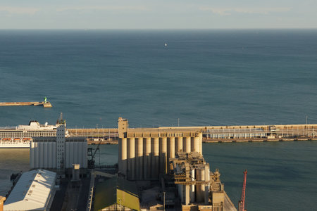 Manufacturing area in a seaportの写真素材