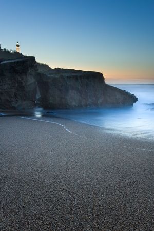 Anglet's beach getting dark, Franceの写真素材
