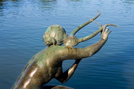 Statue in Retiro´s park Madrid city (Spain)の写真素材