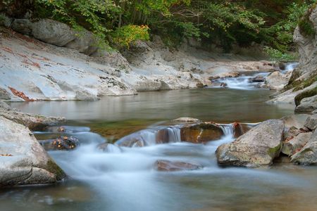 Waterfall of cubo, Selva de Irati, Navarra (Spain)の写真素材
