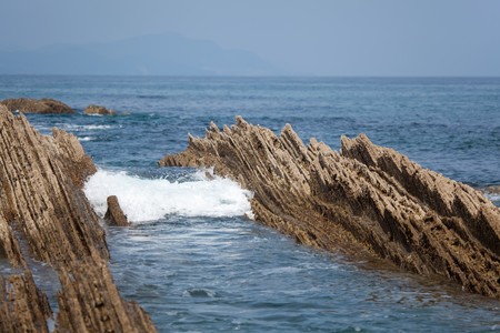 Sea in Zumaia, Gipuzkoa, Spainの写真素材