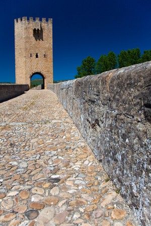 Bridge of Frias, Burgos, Castilla y Leon, Spainの写真素材
