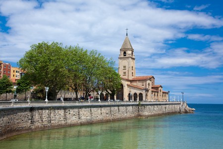 Church of Santa Catalina, Gijon, Asturias, Spainの写真素材