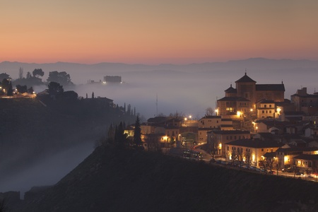 Get dark in Toledo, Castilla la Mancha, Spainの写真素材