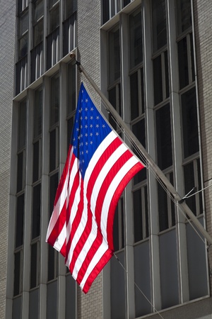 Flag in Wall Street, New York, USA