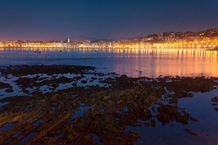 Beach in San Sebastian, Gipuzkoa, Spainの写真素材