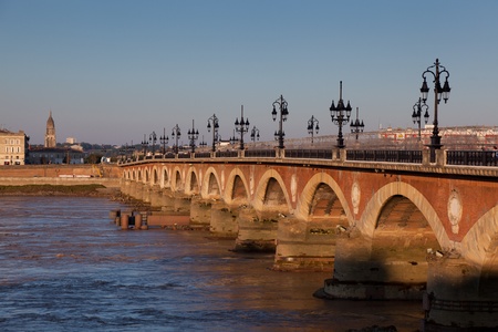Pont du Pierre, Bordeaux, Aquitaine, Franceの写真素材