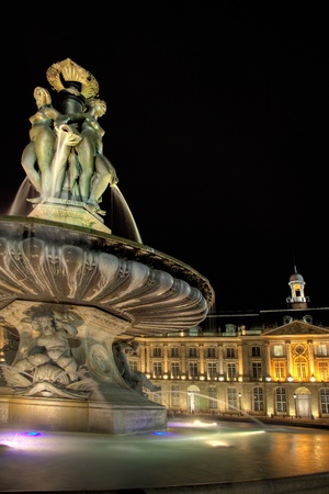 Square of the Bourse, Bordeaux, Aquitaine, Franceの写真素材