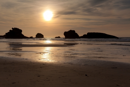 Beach of Biarritz, Pirenees Atlantiques, Aquitaine, Franceの写真素材