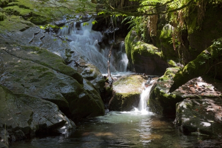 Waterfall in the natural park of Saja-Besaya, Cantabria, Spainの写真素材