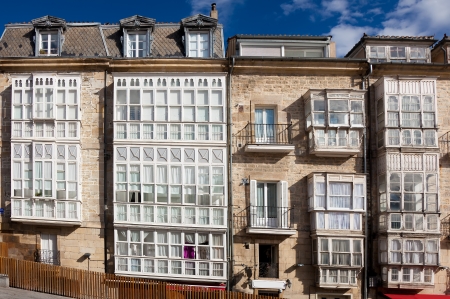 Windows in Vitoria, Alava, Basque Country, Spainのeditorial素材
