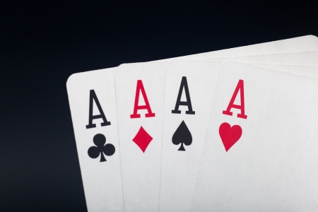Group of cards in black background