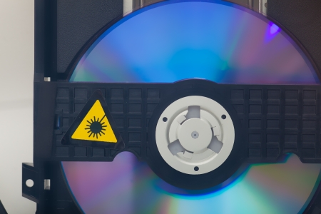 Detail of CD player and disk