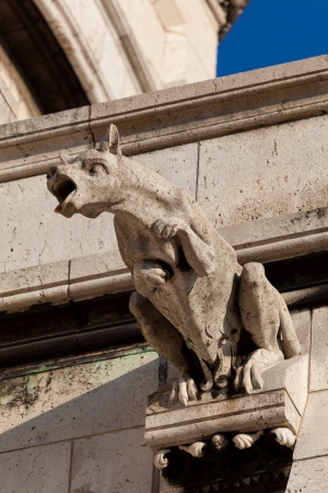 Gargoyle in the Sacre Coeur, Montmarte, Paris, Franceの写真素材