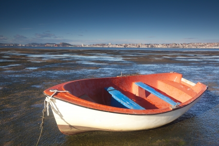 Boat in Pedrena, Cantabria, Spainの写真素材