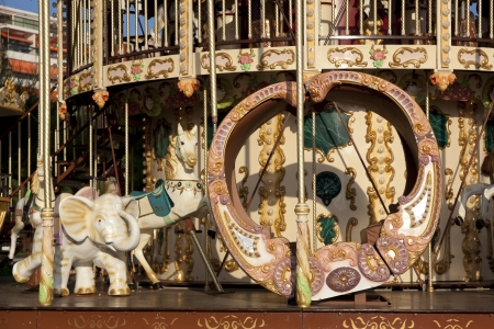 Carousel in San Sebastian, Gizpuzkoa, Basque Country, Spainの写真素材