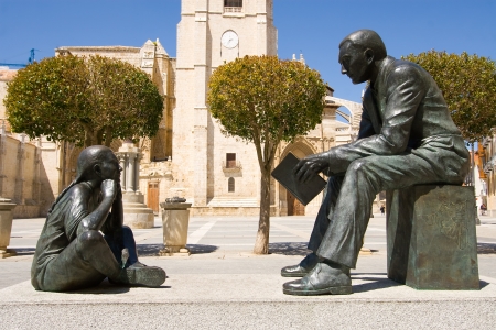 Monument to the teacher, Palencia, Castilla y Leon, Spainの写真素材