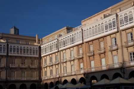 Maria Pita square, La Coruna, Galicia, Spainの写真素材