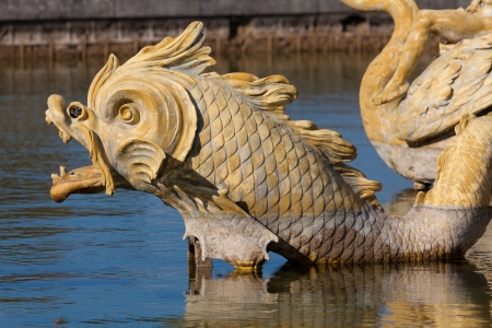 Fountain in Versailles, Yvelines, Ile de France, Franceの写真素材