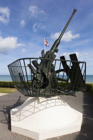 Anti-Aircraft, Arromanches-les-bains, Calvados, Basse-Normandie, Franceの写真素材