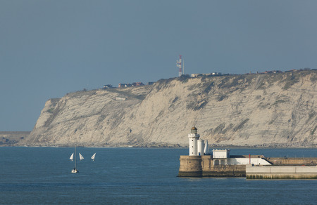 Lighthouse in the Abra, Getxo, Bizkaia, Basque Country, Spain