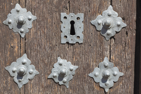 Detail of door in Tembleque, Toledo province, Castilla la Mancha, Spainの写真素材